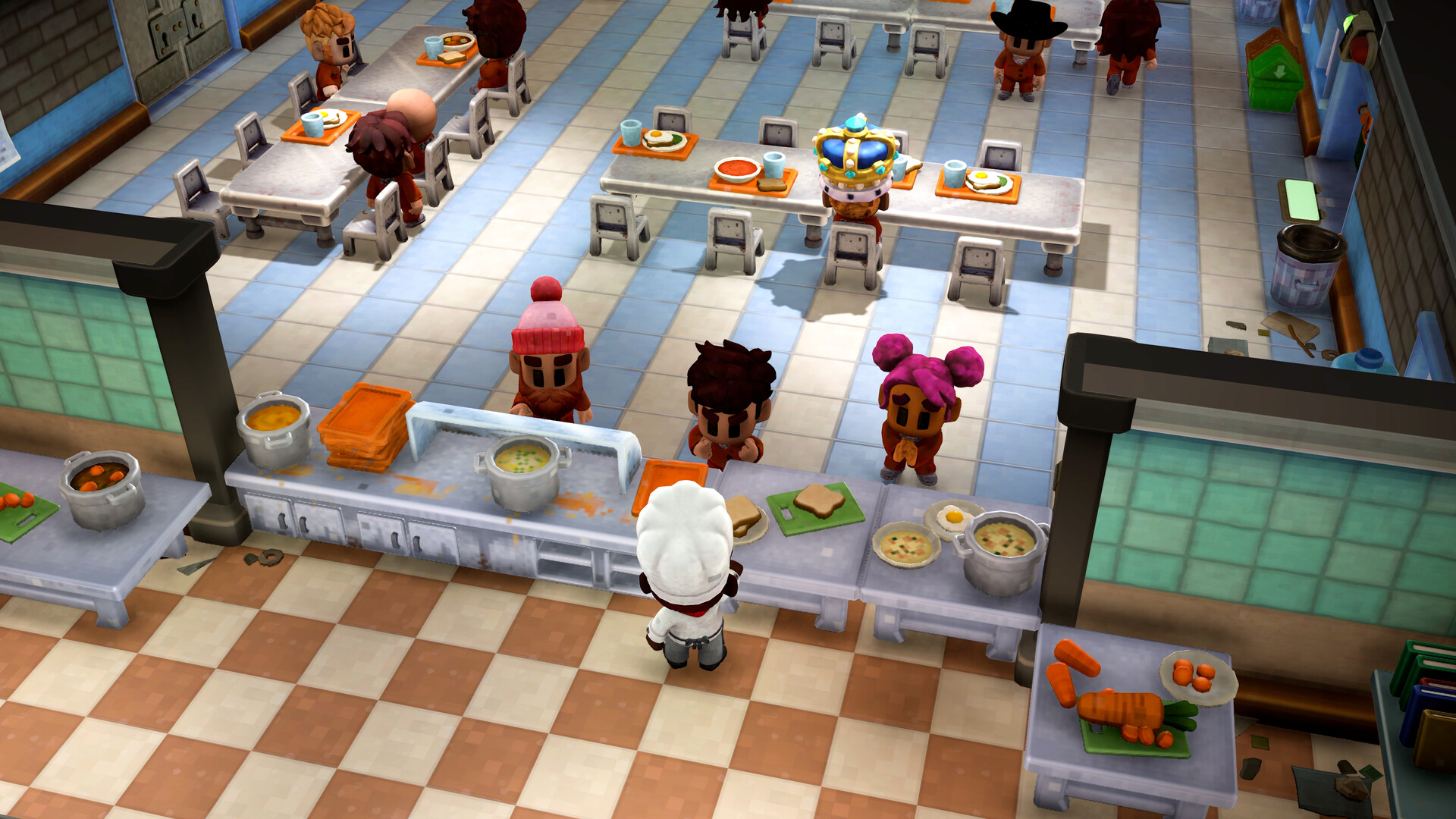 Cafeteria service — one of several prison jobs you work while planning